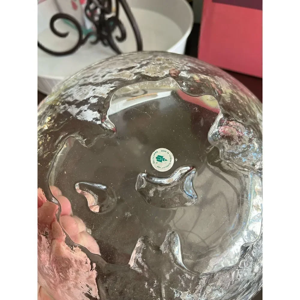 PartyLite Charger Glass Ice Glacier Bowl Candle Holder - Picture 2 of 3